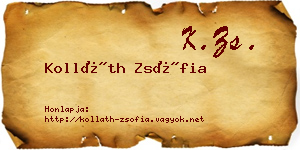 Kolláth Zsófia névjegykártya